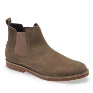 BP. Payce Suede Leather Pull-On Chelsea Boot in Taupe Grey
